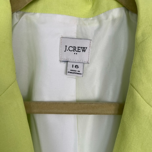 JCREW Factory Linen Cotton Blazer - size 16 - Neon Daffodil - Picture 2 of 3